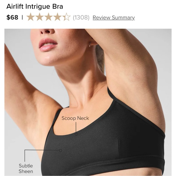 Alo Yoga Airlift Intrigue Bra in Black Size S - Picture 4 of 5